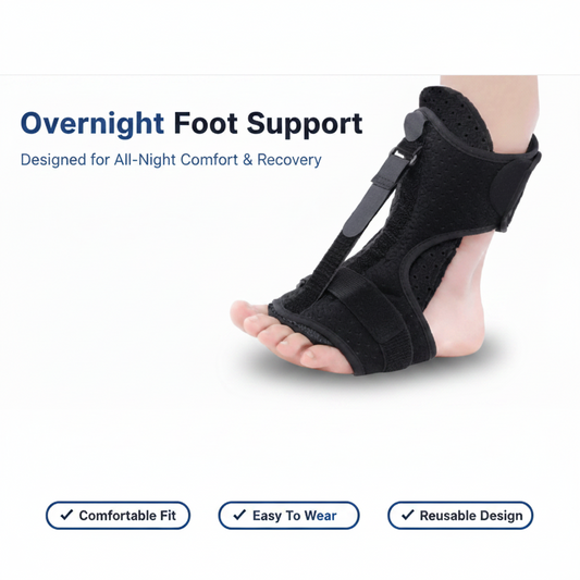 Ultimate Plantar Fasciitis Night Splint - Adjustable Ankle Brace for Foot Drop and Toe Pain Relief